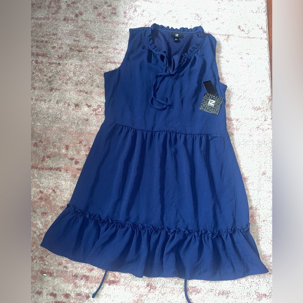 Iz Byer Navy Blue Kids Casual Dress
